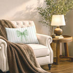 Sage Green Bow Pillow Covers 12x20, Coquette Room Decor, Preppy Pastel Green - Image 5