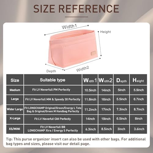 Doxo Purse Organizer Insert for Handbags & Base Shaper 2pc Set, Felt Neverfull - Image 2
