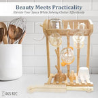 Bamboo Baby Bottle Drying Rack, Vertical Space Saving Kitchen Organizer - Image 5