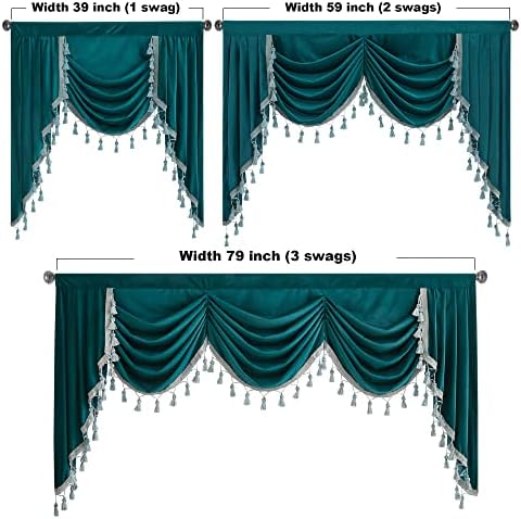 StangH Elegant Velvet Waterfall Valances Curtain W59 inches, 1 Panel - Image 4
