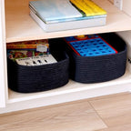 Woven Rope Baskets for Organizing, 3 Pack, 15.5 x 11 x 5.5" Storage Bins - Image 3