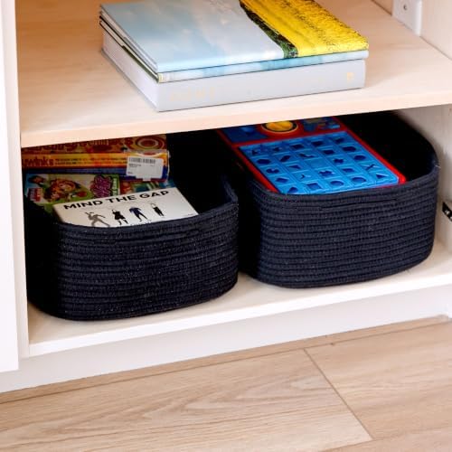 Woven Rope Baskets for Organizing, 3 Pack, 15.5 x 11 x 5.5" Storage Bins - Image 3