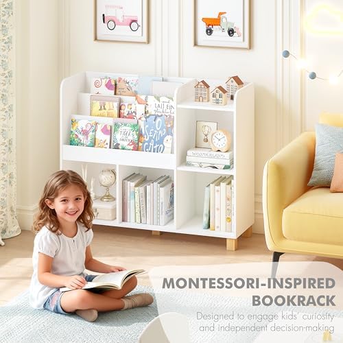 Spirich Kids Bookshelf and Toy Storage, Child Cube Organizer Bookcase Shelf - Image 3
