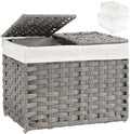 SETVSON Storage Basket with Lid, 9.2 Gal PE Rattan Trunk by SETVSON
