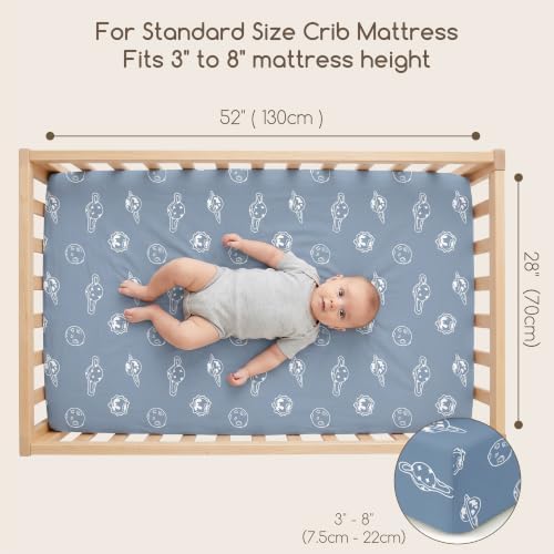 3 Pack Baby Crib Sheets for Boys Girls 52x28 Fitted Crib Sheet - Image 4
