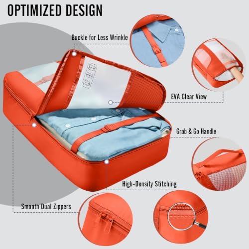 Veken 8 Set Packing Cubes for Travel Essentials, Suitcase Organizer Bags in 4 - Image 4
