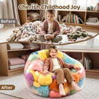 Clear Stuffed Animal Bean Bag Storage Chair, 330LBS Thick Waterproof PVC Large - Image 6