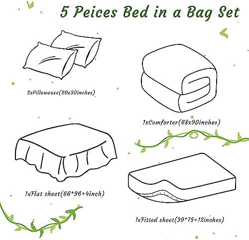 NTBAY Twin Microfiber Bed in a Bag, Comforter Set 5 Piece - Image 3