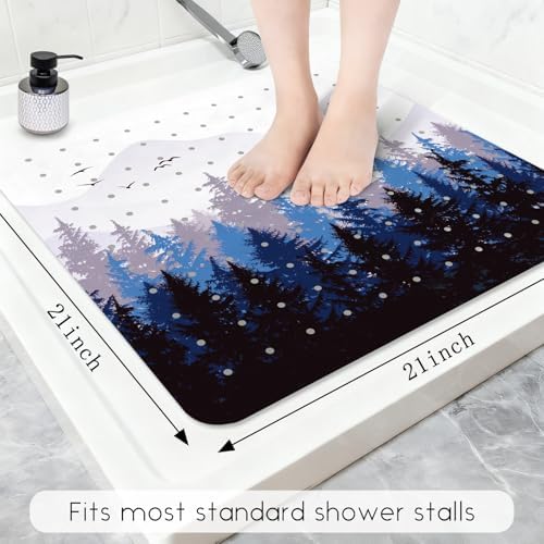 Bathtub Mat Non Slip, Forest Square Bath tub Mat Shower Floor Mat - Image 2