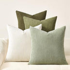 Topfinel Boho Farmhouse Green White Throw Pillow Covers 16x16 Inch Set of 4 by Topfinel