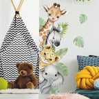 44.88×11.75 Inch Jungle Safari Animal Wall Decals Watercolor Forest Elephant - Image 4