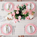MCEAST 100 Pack Round Pink Paper Doilies 13.5 Inches Lace Paper Place Mats - Image 6
