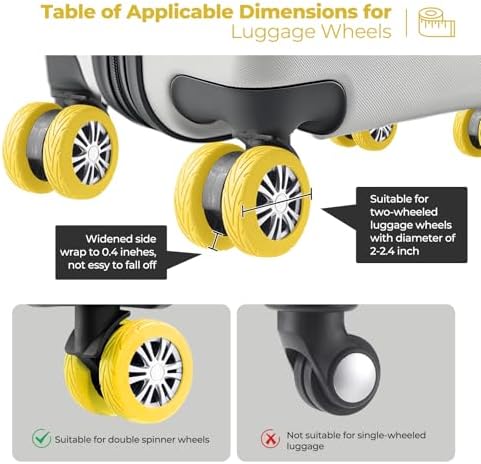 8Pcs Upgrade Luggage Wheel Covers, Travel Accessories - Image 5
