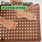 GORILLA GRIP Square Shower Stall Mat, Bathtub Floor Mat, 21x21 Brown - Image 5