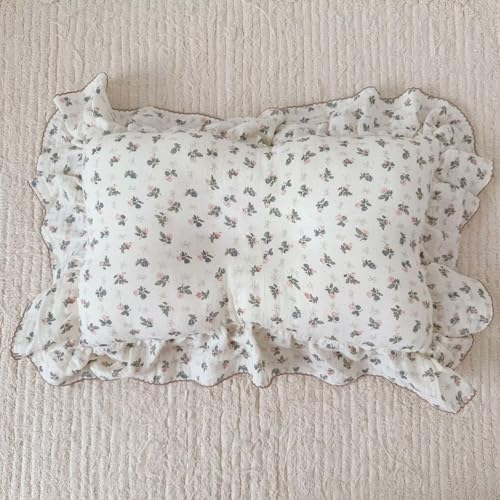 BuLuTu Muslin Cotton Pink Bellflower Print Pillowcase Standard Size 20"x26" - Image 6