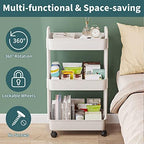 EZ COZY 3 Tier Rolling Cart, Plastic Diaper Cart Organizer - Image 4