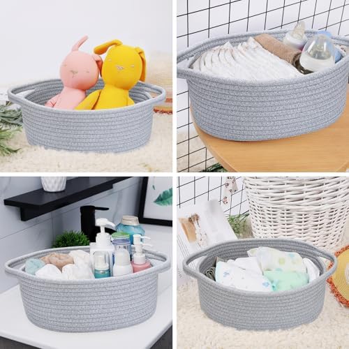 ABenkle Small Basket with Handles, Boho Decorative Rope Woven Dog Cat Toy - Image 4