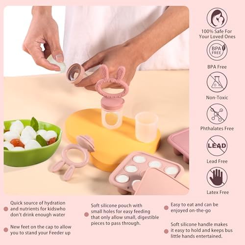 Baby Breastmilk Popsicle Molds & Baby Fruit Feeder, Baby Food Freezer Tray - Image 5