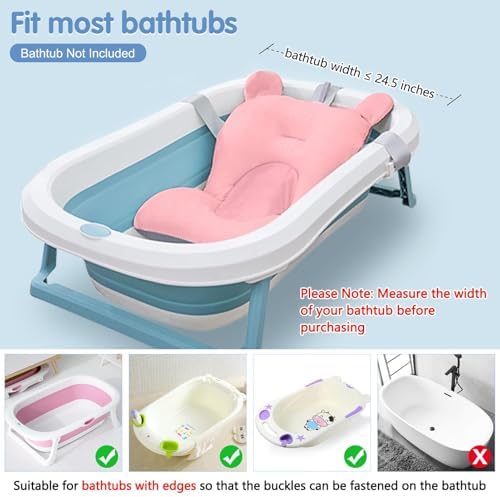 Colorlife Baby Bath Seat Support Net Infant Bathing Seat Support Mat, - Image 4