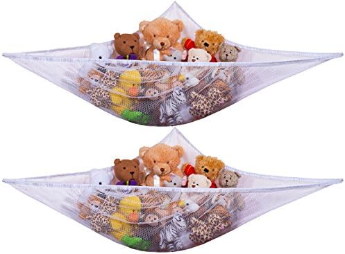 Handy Laundry Stuffed Animal Organizer Net 2 Pack, Corner Toy Hammock by Handy+Laundry