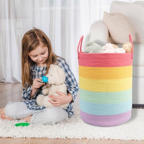 Woven Cotton Rope Laundry Basket - Image 6