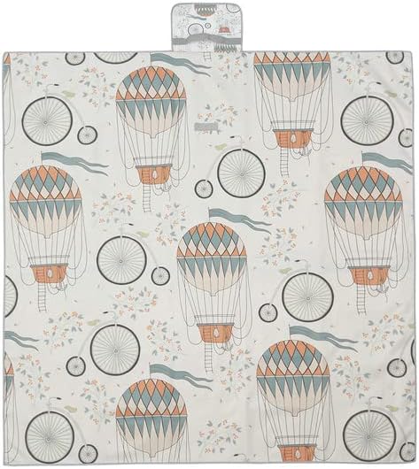 High Chair Mat, Water Resistant and Machine Washable, Travel Hot Air Balloon by Warmself