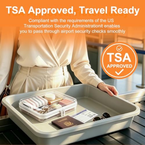 Clear Hard Shell Zipper Case, Crush-Proof Clear Zipper Pouches, TSA Approved - Image 4
