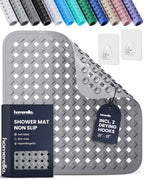homerella Square Shower Mat Non Slip Anti Mold 21x21 Anti Slip Shower Mat by Homerella