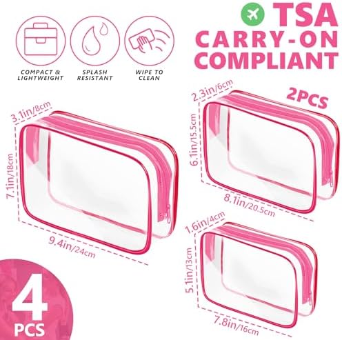 AURUZA Clear Makeup Bag, Portable Travel Toiletry Bags - Image 2