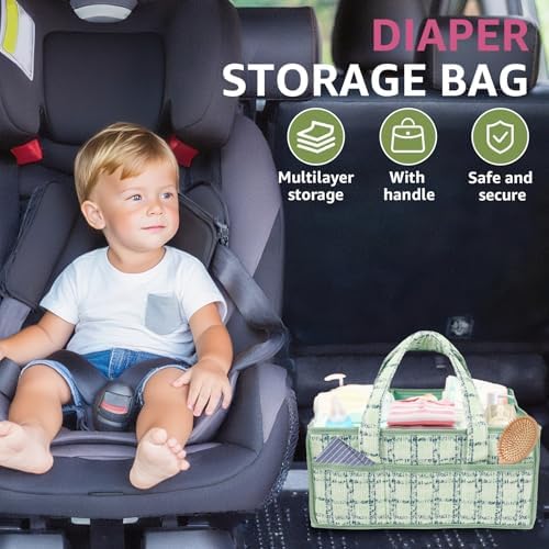 Baby Diaper Caddy Organizer, Portable Nappy Caddy Storage Basket - Image 2