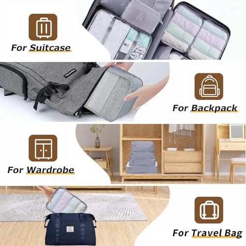 LANSKLBD 6/8 Set Packing Cubes for Suitcases Travel Luggage Packing Organizers - Image 5