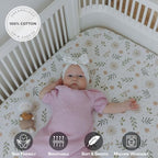 Dreamology Mini Crib Sheets Fitted, 100% Cotton Crib Sheets, 2 Pack - Image 2