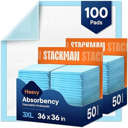 Chucks Pads Disposable Adult Underpads 36"x36" XXXL Super-Absorbent by StackMan
