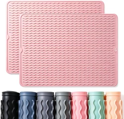 2 Pack Caketime Silicone Dish Drying Mat by CAKETIME