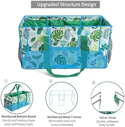 Joyfol Day Extra Large Utility Tote Bag, Reusable Grocery Bags Foldable - Image 4