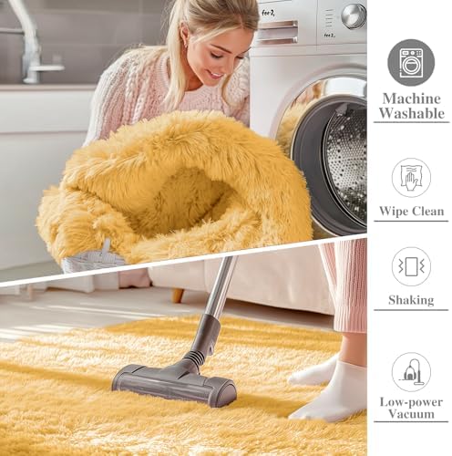 OLANLY 2x3 Machine Washable Small Bedside Rug, Soft Fluffy Shaggy Entryway - Image 2