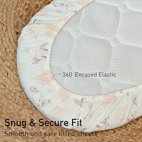 Gllquen Baby Organic Cotton Bassinet Sheets 2-Pack Animal - Image 6