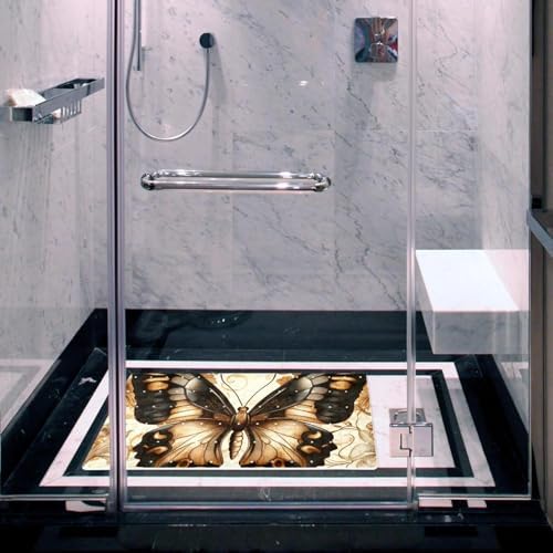 Bathtub Mat Non Slip 26.8x15.1In, Butterfly Florals Bath Mat - Image 5
