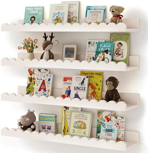 Shario Nursery Book Shelves, Scalloped Shelves, Wall Book Shelves by Welcome