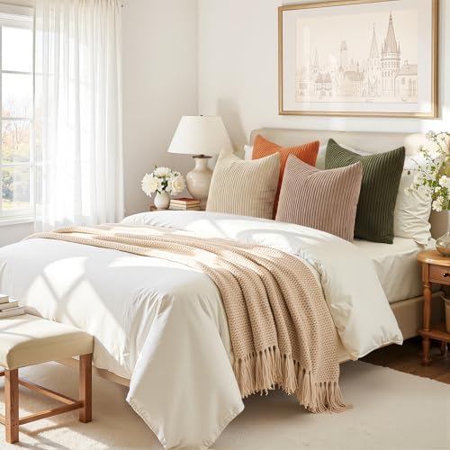 Topfinel Boho Rust OliveGreen Throw Pillow Covers 16x16 Inch Set of 4 Mordern - Image 4