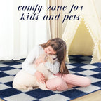 Super Soft Rug for Bedroom, 4x6 ft Blue and White Area Rug Classic Checkered - Image 5