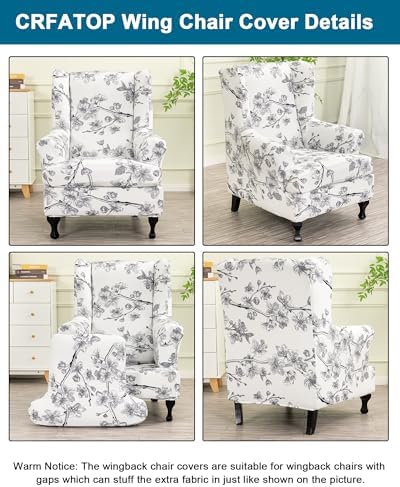 CRFATOP Wingback Chair Covers Stretch Armchair Slipcovers - Image 3