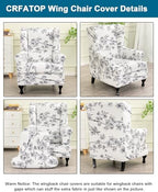 CRFATOP Wingback Chair Covers Stretch Armchair Slipcovers - Image 3
