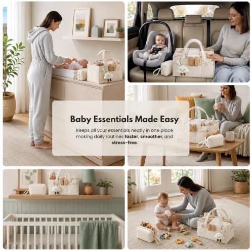 PeraBella Baby Diaper Caddy Organizer, Baby Basket Shower Gift, Portable - Image 4