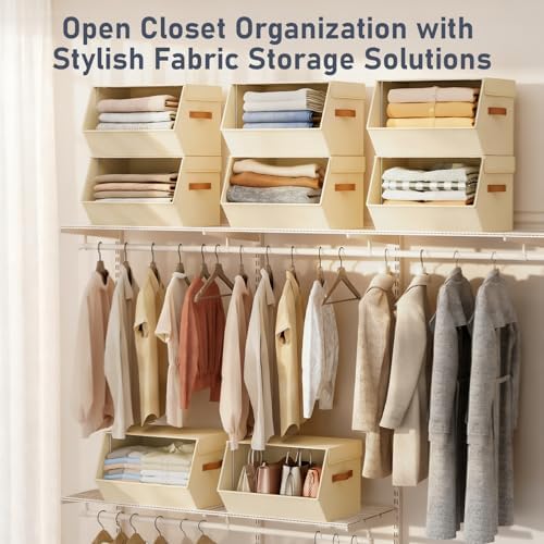 Stackable Closet Organizers and Storage Bins, Open Front Closet Shelf Organizer - Image 3