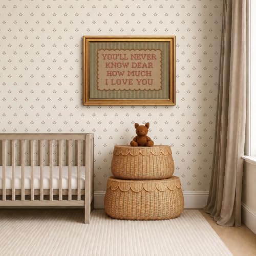 Vintage Gold Framed Nursery Wall Art Baby Love Quote Painting Canvas Prints - Image 2