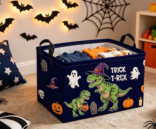Rectangle Kids Baskets Halloween dinosaur Basket Cute Storage Bin Fish Box - Image 5