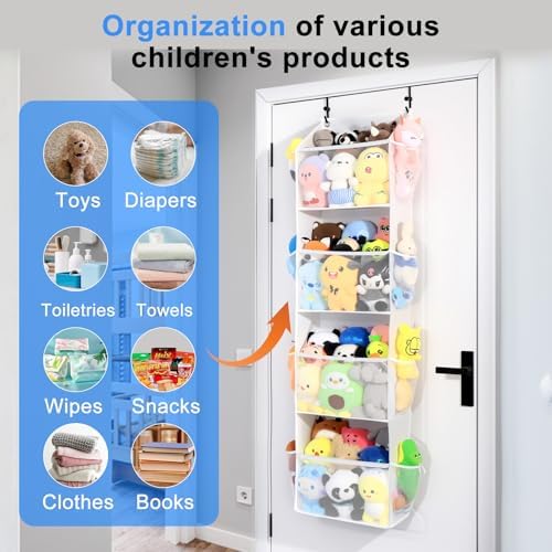 Toread Over the Door Stuffed Animal Storage, Holds Up To 75 lbs, Easy View Over - Image 6