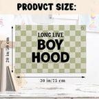 Long Live Boyhood Banner – Boy Room Decor Linen Banner Hanging Flag Retro Pink - Image 4