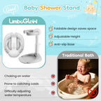 Baby Shower Stand with Anti-Pinch Silicone & Anti-Slip Base, Foldable Baby Bath - Image 7